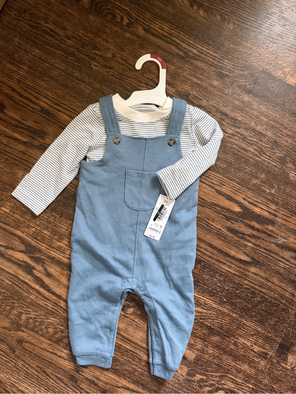 Carter’s Just One You Baby Boys’ Blue Overalls with Striped Top
